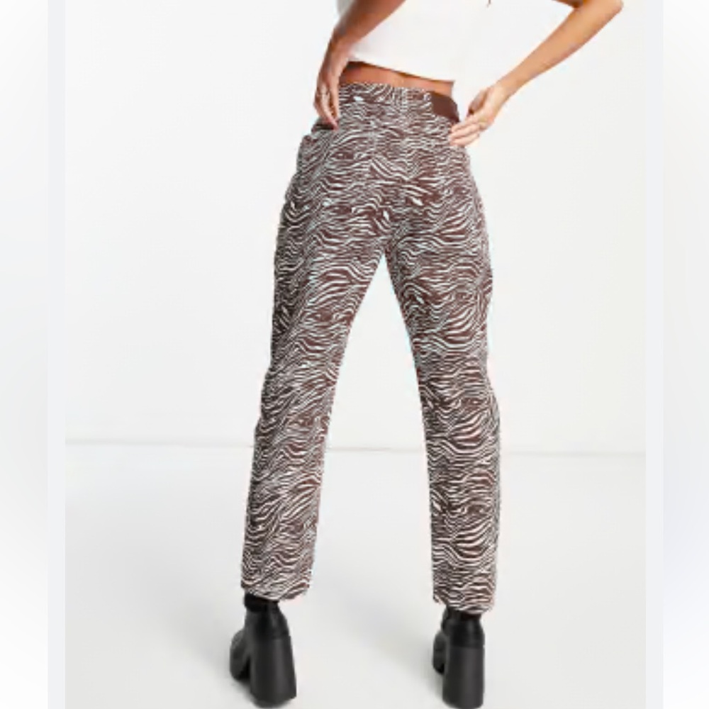Reclaimed Vintage Zebra Print Mom Jeans